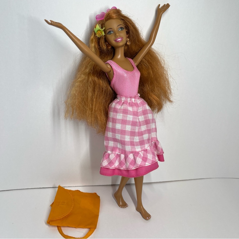 Vintage 2005 Barbie Hawaiian Hawaii Summer Cali Girl Doll Restyled Plaid Skirt